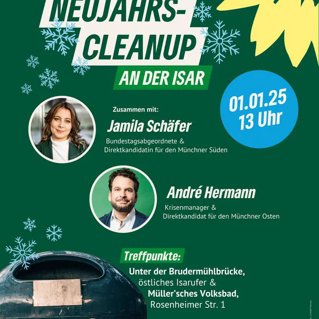 Neujahrs-Cleanup an der Isar